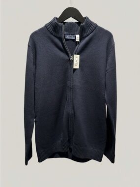 The Children's Place Men's Navy Zip-Front Sweater
